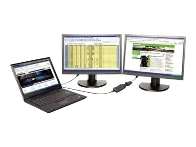 Lenovo USB 3.0 to DVI/VGA Monitor Adapter - External video adapter - USB 3.0 - DVI
