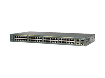Cisco Catalyst 2960-Plus 48PST-S - Switch - Managed - 48 x 10/100 (PoE) + 2 x Gigabit SFP + 2 x 10/100/1000 - rack-mountable - PoE (370 W) - refurbished