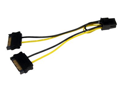 StarTech.com 6in SATA Power to 6 Pin PCI Express Video Card Power Cable Adapter - SATA to 6 pin PCIe power - Power cable - SATA power (M) to 6 pin PCIe power (M) - 15 cm