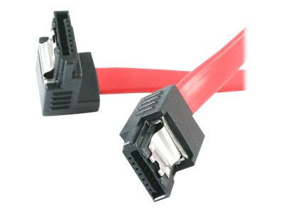 StarTech.com 12in Latching SATA to Right Angle SATA Serial ATA Cable (LSATA12RA1) - SATA cable - Serial ATA 150/300 - SATA (F) to SATA (F) - 30 cm - latched, right-angled connector - red - for P/N: 35S24M2NGFF, CFAST2SAT25, PEXSAT32, ST521PMINT, USB2SATAIDE, USB3SSATAIDE