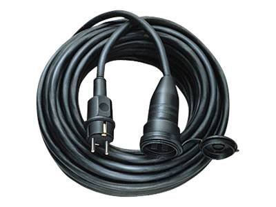 verlengskabel rubber stekkerdoos IP44 5m zwart