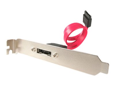 StarTech.com 1 Port SATA to eSATA Slot Plate BRacket - eSATA slot bRacket - SATA to eSATA plate - SATA to eSATA bRacket (ESATAPLATE1) - SATA internal to external panel - Serial ATA 150/300/600 - SATA (F) to eSATA (M) - 30 cm - for P/N: MSAT2SAT3, S25