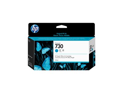 HP 730 - 130 ml - cyan - original - DesignJet - ink cartridge - for DesignJet SD Pro MFP, T1600, T1600dr, T1700, T1700dr, T1708, T1708dr, T2600, T2600dr