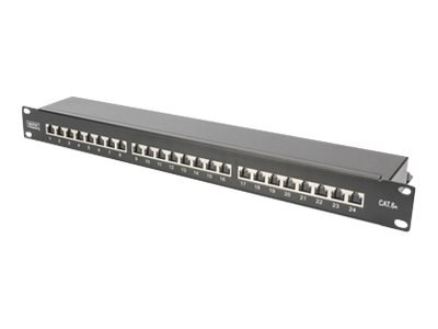 CAT6A CLASSEA PATCHPANEL1U 24-PORT BLACK SHIELDED
