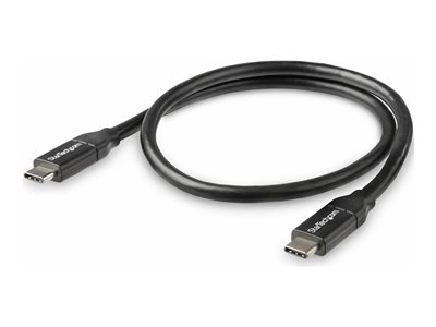 StarTech.com USB C to USB C Cable - 1.5 ft / 0.5m - 5A PD - White - USB 2.0 - USB-IF Certified - USB Type C Cable - USB C Charging Cable (USB2C5C50CM) - USB cable - 24 pin USB-C (M) to 24 pin USB-C (M) - Thunderbolt 3 / USB 2.0 - 5 A - 50 cm - black