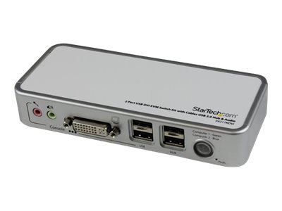 StarTech.com 2 Port USB DVI KVM Switch with Audio and Cables - KVM / audio / USB switch - 2 x KVM / audio / USB - 1 local user - desktop