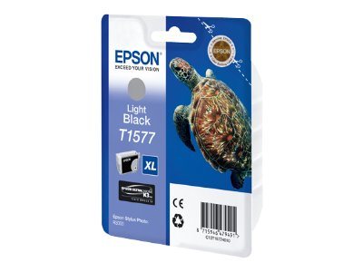 Epson T1577 - 25.9 ml - light black - original - blister - ink cartridge - for Stylus Photo R3000