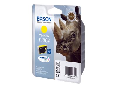 Epson T1004 - 11.1 ml - yellow - original - blister with RF/acoustic alarm - ink cartridge - for Stylus SX510, SX515, SX600, SX610, Stylus Office B1100, B40, BX310, BX600, BX610