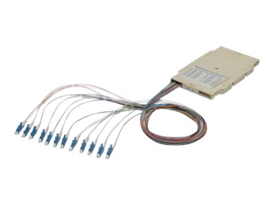 FO SPLICE CASSETTE WITH 12 COLORED PIGTAILS LC (UPC) SM OS2 09/125 micro LSZH