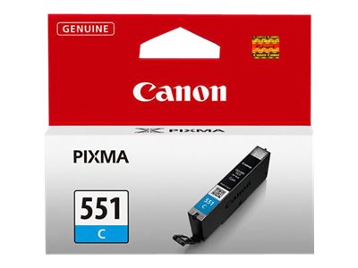 Canon CLI-551C - 7 ml - cyan - original - ink tank - for PIXMA iP8750, iX6850, MG5550, MG5650, MG5655, MG6450, MG6650, MG7150, MG7550, MX725, MX925