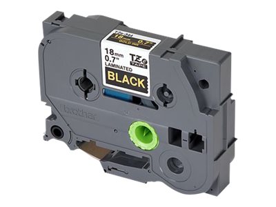 Brother TZe-344 - Standard adhesive - gold on black - Roll (1.8 cm x 8 m) 1 cassette(s) laminated tape - for Brother PT-D600, P750, P950, P-Touch PT-1880, D450, D800, E310, E550, E800, P900, P950