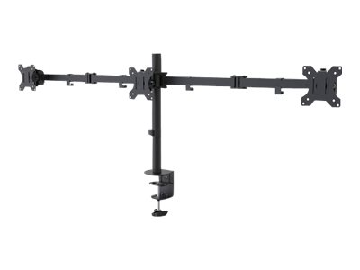Neomounts FPMA-D550D3 - Mounting kit - full-motion - for 3 LCD displays - steel - black - screen size: 10\"-27\" - clamp mountable, grommet, desk-mountable