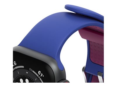 OtterBox - Wrist pack for smart watch - antimicrobial - silver-infused silicone, stainless steel - blueberry tarte - for Apple Watch SE, Series 3, Series 4, Series 5, Series 6, Series 7