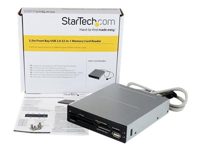 StarTech.com 3.5in Front Bay 22-in-1 USB 2.0 Internal Multi Media Memory Card Reader with Simultaneous Access - CF/SD/MMC/MS/xD - Black (35FCREADBK3) - Card reader - 22 in 1 - 3.5\" (Multi-Format) - USB 2.0
