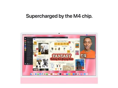 Apple iMac with 4.5K Retina display - All-in-one M4 up to - RAM 24 GB - SSD 512 GB - Apple M4 10-core - Gigabit Ethernet, IEEE 802.11ax (Wi-Fi 6E), Bluetooth 5.3 - macOS Sequoia 15.0 - monitor: LED 24\" 4480 x 2520 (4.5K) - keyboard: Dutch - pink