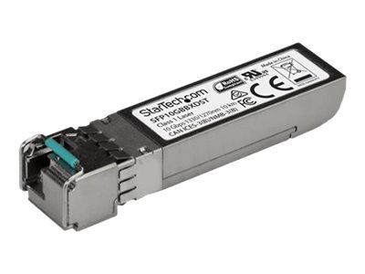 StarTech.com MSA Uncoded SFP+ Module, 10GBASE-BX, 10 Gigabit Ethernet Bi-Directional (BiDi) Fiber Single Strand SFP+ Transceiver, LC 10km , Mini GBIC Transceiver SFP+ Module, Downstream - Lifetime Warranty (SFP10GBBXDST) - SFP+ transceiver module - 10 GigE - 10GBase-BX - LC single-mode - up to 10 km - 1330 (TX) / 1270 (RX) nm