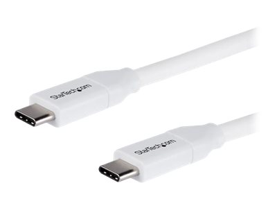 StarTech.com USB C to USB C Cable - 6 ft / 2m - 5A PD - M/M - White - USB 2.0 - USB-IF Certified - USB Type C Cable - USB C Charging Cable (USB2C5C2MW) - USB cable - 24 pin USB-C (M) to 24 pin USB-C (M) - Thunderbolt 3 / USB 2.0 - 5 A - 2 m - white