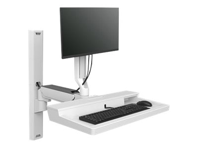 Ergotron CareFit Combo System - Mounting kit (articulating arm, keyboard tray, wall mount base, track mount adapter, track mount bracket, wall track 34\", wall track covers) - modular - for LCD display / PC equipment - aluminium, plastic - white - screen size: up to 27\" - wall-mountable