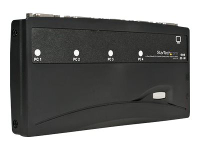 StarTech.com 4 Port Black PS/2 KVM Switch Kit with Cables - 4 Port PS2 KVM Switch - KVM Switch with Cables - VGA KVM Switch (SV411K) - KVM switch - 4 x KVM port(s) - 1 local user - desktop - for P/N: SVECON6