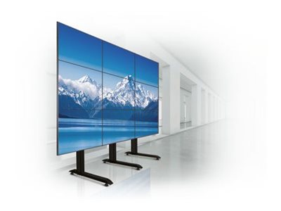 B-TECH System X BT8370 - Stand - for 3x3 video wall - black with black column - screen size: 46\"-55\" - mounting interface: up to 600 x 400 mm - free-standing