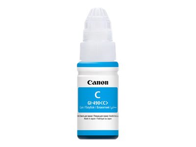 Canon GI 490 C - 70 ml - cyan - original - ink refill - for PIXMA G1400, G1410, G1411, G2400, G2410, G3400, G3411, G3415, G4400, G4411