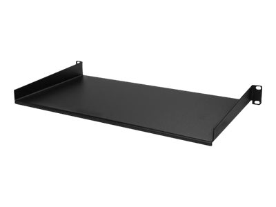 StarTech.com 1U Fixed Server Rack Mount Shelf, 10in Deep Steel Universal Cantilever Tray for 19\" AV/Data/Network Equipment Rack with Cage Nuts & Screws, 44lbs Weight Capacity, 10\" Deep - 1U Network Rack Shelf (CABSHELF1U10) - Rack shelf - black - 1U - 10\"