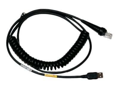 Coiled USB cable type-A black 3m 5V host power (3m)