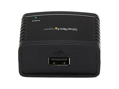 StarTech.com 10/100Mbps Ethernet to USB 2.0 Network Print Server - Windows 10 - LPR - LAN USB Print Server Adapter (PM1115U2) - Print server - USB 2.0 - 10/100 Ethernet - black - for P/N: SVA5H2NEUA