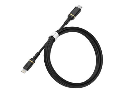 OtterBox Standard - Lightning cable - Lightning male to 24 pin USB-C male - 1 m - black shimmer - USB Power Delivery (60W)