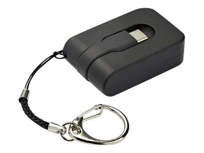 StarTech.com Compact USB C to VGA Adapter, 1080p 60Hz USB Type-C to VGA Video Display Converter with Keychain Ring, Active USB-C DP Alt Mode to VGA Monitor Dongle, Thunderbolt 3 Compatible - USB-C Keychain Adapter (CDP2VGAFC) - Adapter - 24 pin USB-C male to HD-15 (VGA) female - black - 1080p support