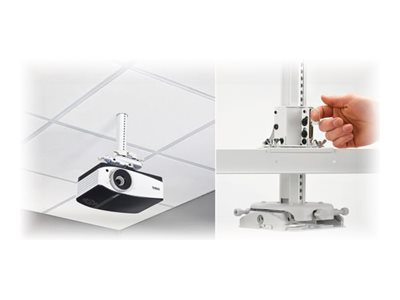 Chief Universal Suspended Ceiling Projector System - White - Bevestigingskit (interfaceplaat, plaat voor verlaagd plafond, kolom) - voor projector - vergrendelbaar - wit - verlaagd plafond - voor Epson PowerLite Home Cinema 20XX, Home Cinema 35XX, Sony VPL-FHZ57, HW65, VW365, VW665