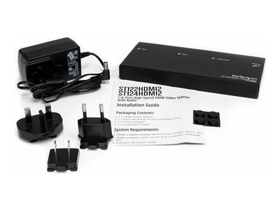 StarTech.com HDMI Splitter 1 In 2 Out - 1080p - 2 Port - Signal Amplifier - Rugged - HDMI Multi Port - HDMI Audio Splitter (ST122HDMI2) - Video/audio splitter - 2 x HDMI - desktop - for P/N: SVA12M2NEUA, SVA12M5NA