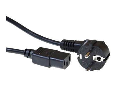 ACT 230V aansluitkabel schuko male (haaks) - C13 zwart 7 m