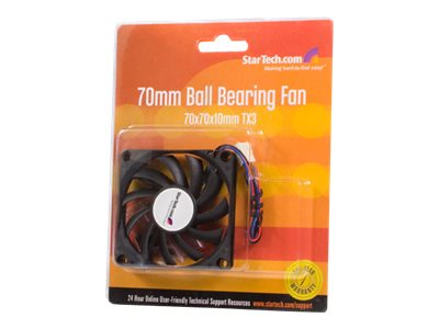 StarTech.com Replacement 70mm TX3 Dual Ball Bearing CPU Cooler Fan - 3 pin case Fan - TX3 Fan - 70mm Fan (FAN7X10TX3) - Case fan - 70 mm - black