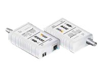 AXIS T8640 Ethernet Over Coax Adaptor PoE+ - Media converter - 100Mb LAN - over Coax - 10Base-T, 100Base-TX - RJ-45 / BNC (pack of 2) - for AXIS C1410, D3110, M3067, M3085, M3086, M5075, P1385, P1455, Q1656, Q1715, Q1942, W400