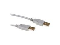 ACT USB 2.0 aansluitkabel USB A male - USB A male ivoor 3 m