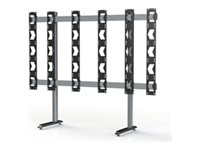 B-TECH System X BT93UNIUPS-S-5X5 - Stand - open frame - for 5x5 dvLED video wall - black with black column - floor-standing
