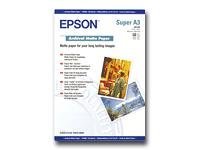 Epson Archival - Matte - Super A3/B (330 x 483 mm) - 192 g/m² - 50 sheet(s) paper - for SureColor SC-P700, P7500, P900, P9500, T2100, T3100, T3400, T3405, T5100, T5400, T5405