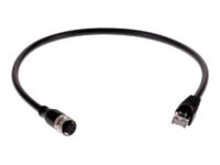 AXIS - Network cable - M12 (F) to RJ-45 (M) - 50 cm - CAT 5e - IEEE 802.3af/IEEE 802.3at - outdoor - for AXIS AXIS P3245, M4206, M5055, P1375, P1455, P9106, Q1615, Q1785, Q1786, Q1952, Q3527
