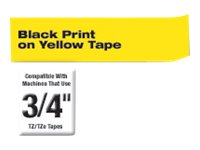Brother TZe-S641 - Strong adhesive - black on yellow - Roll (1.8 cm x 8 m) 1 cassette(s) laminated tape - for P-Touch PT-3600, D400, D450, D600, D800, E310, E550, P900, P950, P-Touch Cube Plus PT-P710