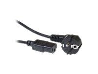 Voedingskabel - power CEE 7/7 (M) naar power IEC 60320 C13 - 230 Volt wisselstroom V - 1.5 m - aansluiting 90° - zwart