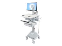 Ergotron StyleView - Cart - for LCD display / PC equipment - medical - aluminium, zinc-plated steel, high-grade plastic - grey, white, polished aluminium - screen size: up to 22\" - output: AC 230 V - 40 Ah - lithium - TAA Compliant
