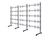B-TECH System X BT9371 - Cart - open frame - for 5x5 dvLED video wall - black with silver column - screen size: 54\" - mounting interface: 600 x 400 mm