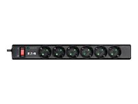 Eaton Protection Strip PS6D - Surge protector - AC 220-250 V - 2500 Watt - output connectors: 6 - black