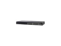Cisco Small Business SG350-28P - Switch - L3 - Managed - 24 x 10/100/1000 (PoE+) + 2 x Gigabit SFP + 2 x combo Gigabit SFP - rack-mountable - PoE+ (195 W) - refurbished