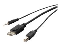Belkin Secure KVM Combo Cable - Video / USB / audio cable - TAA Compliant - USB, mini jack, Mini DisplayPort (M) to USB Type B, mini jack, DisplayPort (M) - 3.05 m - passive, 4K support - black