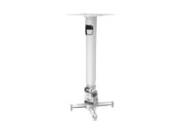 VISION Professional Telescopic Projector Ceiling Mount - LIFETIME WARRANTY - pole length 440 to 740 mm - fits most projectors - obstruction free cable management - includes retrofitting ceiling trim disc - sloping ceiling mechanism - includes webcam adaptor for ceiling mounting any camera including larger devices like the Logitech MeetUp- white