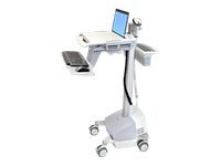 Ergotron StyleView EMR Laptop Cart, SLA Powered - Cart - for notebook / PC equipment - plastic, aluminium, zinc-plated steel - grey, white, polished aluminium - screen size: up to 17.3\"