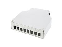 Din Rail Splice Box for 8 LC/DX couplers grey grey