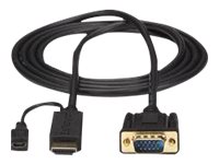 StarTech.com HDMI to VGA Cable - 10 ft / 3m - 1080p - 1920 x 1200 - Active HDMI Cable - Monitor Cable - Computer Cable (HD2VGAMM10) - Adapter cable - HDMI, Micro-USB Type B (power only) to HD-15 (VGA) male - 3 m - black - active, 1920 x 1200 (WUXGA) support